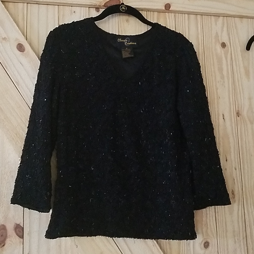 Classic Creations Sequined black top